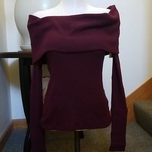 Free People Long Sleeve Off Shoulder Top SZ M